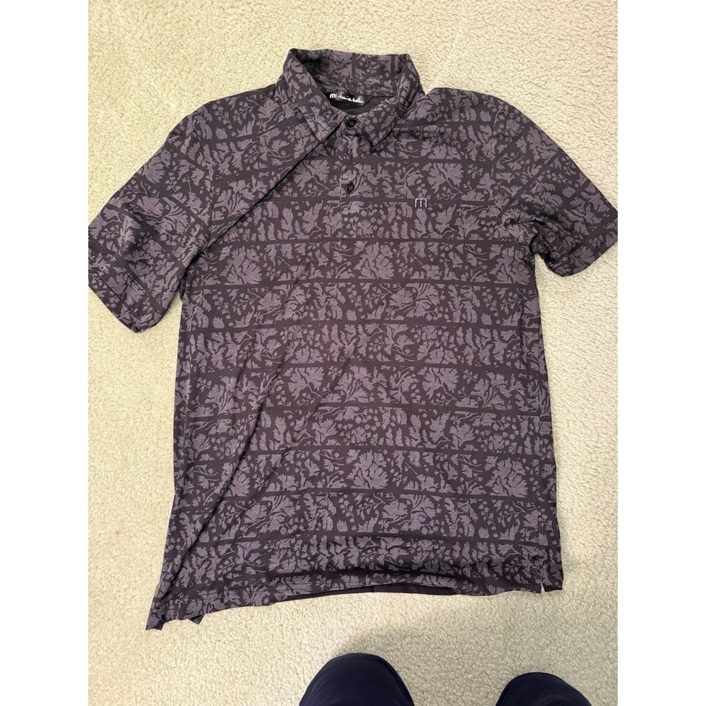 Travis Matthew Black print Golf polo size L